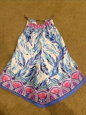 Lilly Pulitzer Cabana Halter Top Flocked Together  Chain XS